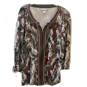 Christopher& Banks cotton zip-up jacket/cardigan